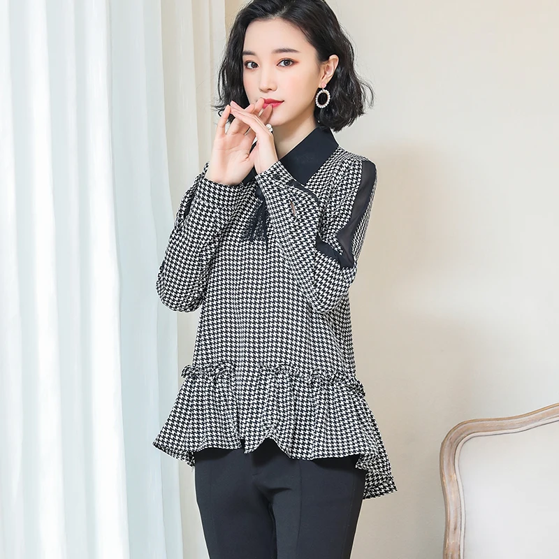 2019 New Spring Women Shirts Full Sleeve Chiffon Loose Plover Render Western Style Blouse Shirt 606 | Женская одежда