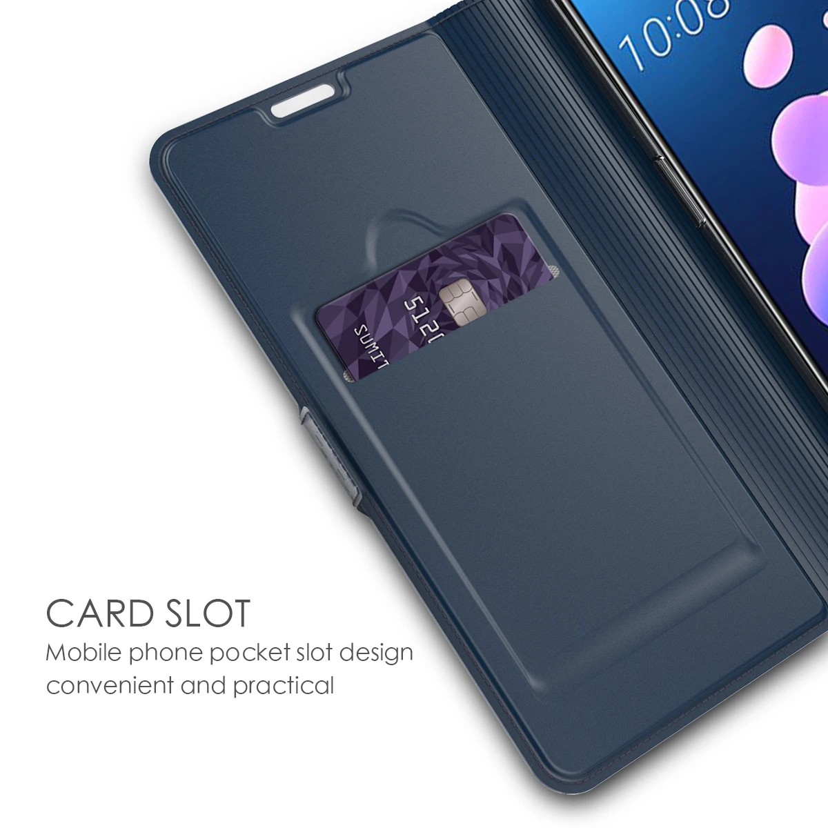 Чехол для HTC U12 Plus из искусственной кожи с откидной крышкой и подставкой чехол