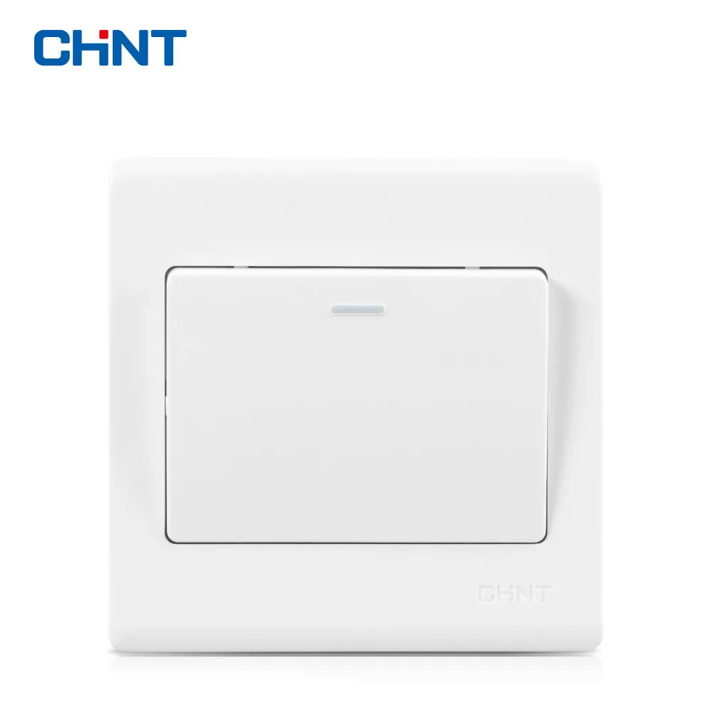 

CHNT 86 Type Wall Switch NEW7D Elegant White Panel One Gang Two Way Light Switches