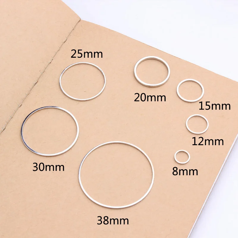 Silver Round Golden Rings for DIY Earrings Making Pendant Jewelry Accessories Findings 8/12/15/20/25/30/38mm Circle 10PCS/Pack | Украшения
