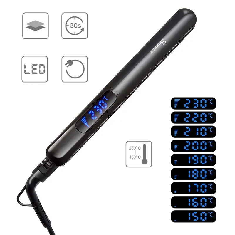 Surker Sk-958 прямые волосы/вьющиеся волосы 2 в 1 нанометр титановая пластина прямой