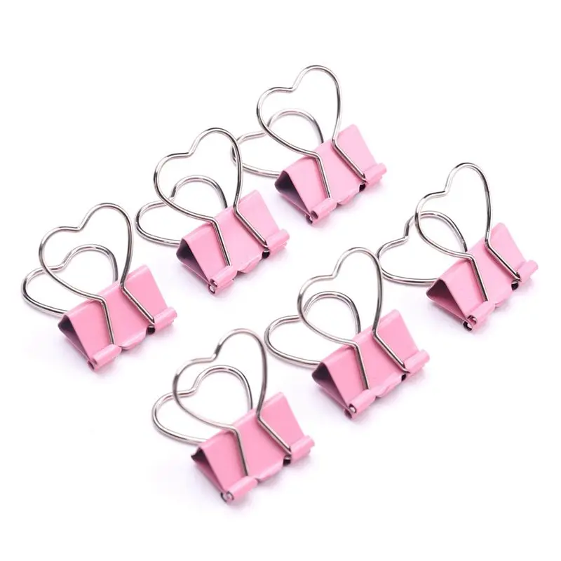 Новые Романтические Розовые металлические зажимы с буквами и сердечками