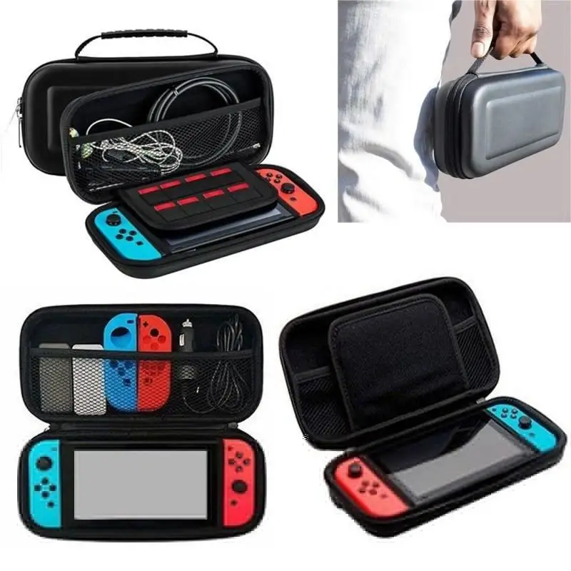 Набор игровых аксессуаров 6 в 1 черный красный синий для Nintendo Switch дорожная сумка