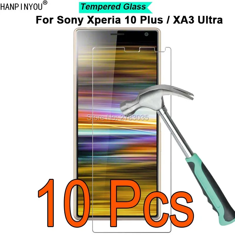 

10 Pcs/Lot For Sony Xperia 10 Plus 6.5" 9H Hardness 2.5D Ultra-thin Toughened Tempered Glass Film Screen Protector Guard