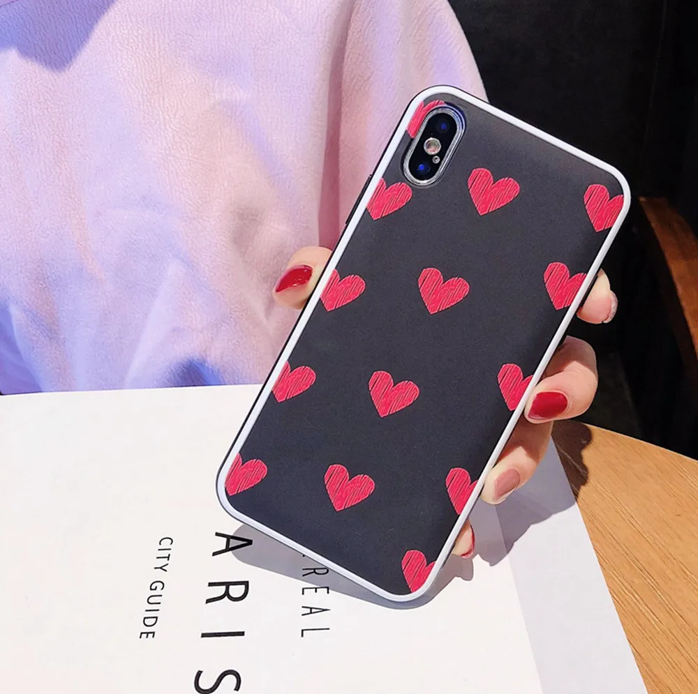 KISSCASE милые красные чехлы для телефонов с защитой от грязи iPhone X XS XR MAX 6 S Plus 7 8 Coque Capa
