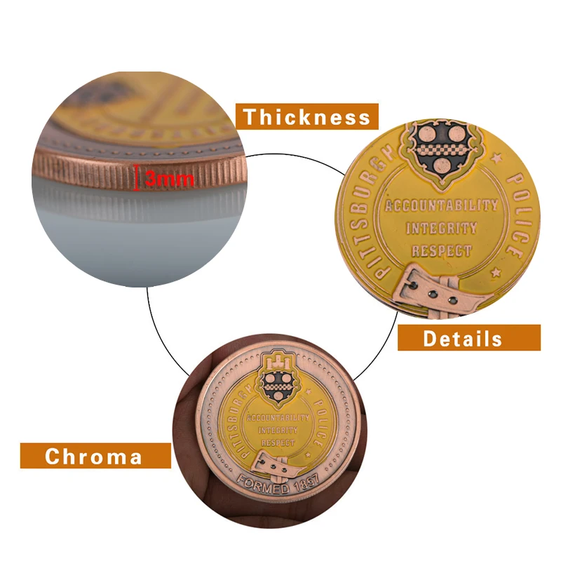 WR Питтсбург полиция Цветная монета вызов креативный фестиваль подарки