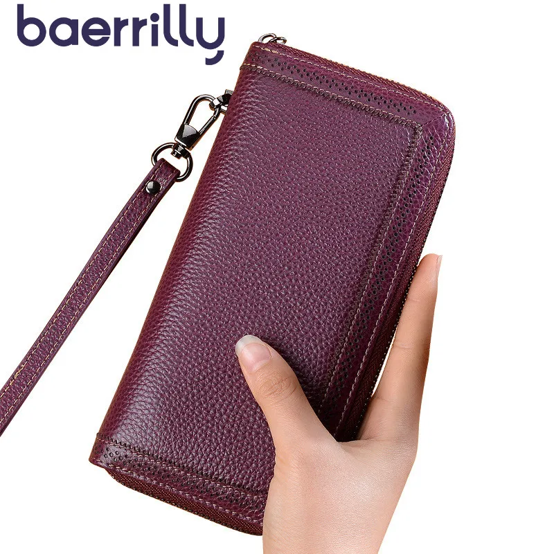 

Genuine Leather Wallet Women Wallet Long Coin Purse Zipper Ladies Clutch Bags Card Holder Money Pocket Fashion Carteira Feminina