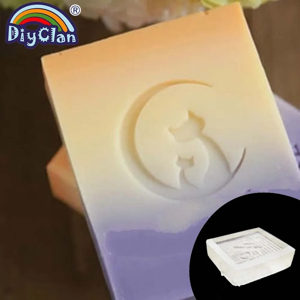 Moon Cat штамп для мыла ручной работы животные натуральные органические штампы