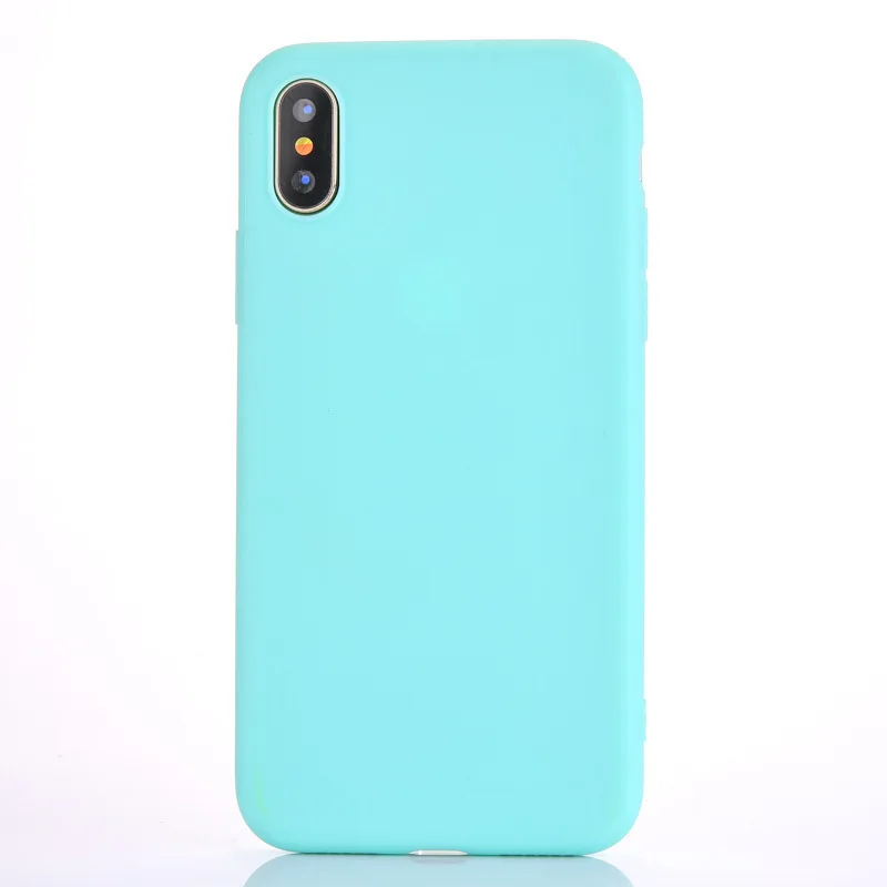 Матовый простой силиконовый чехол для iphone7 7plus 6 6s X Ультратонкий Мягкий ТПУ