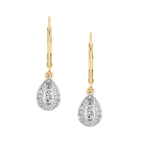 1/4 ct. Tw. Висячие серьги из желтого золота 10 карат с камнем Апрель | Украшения и