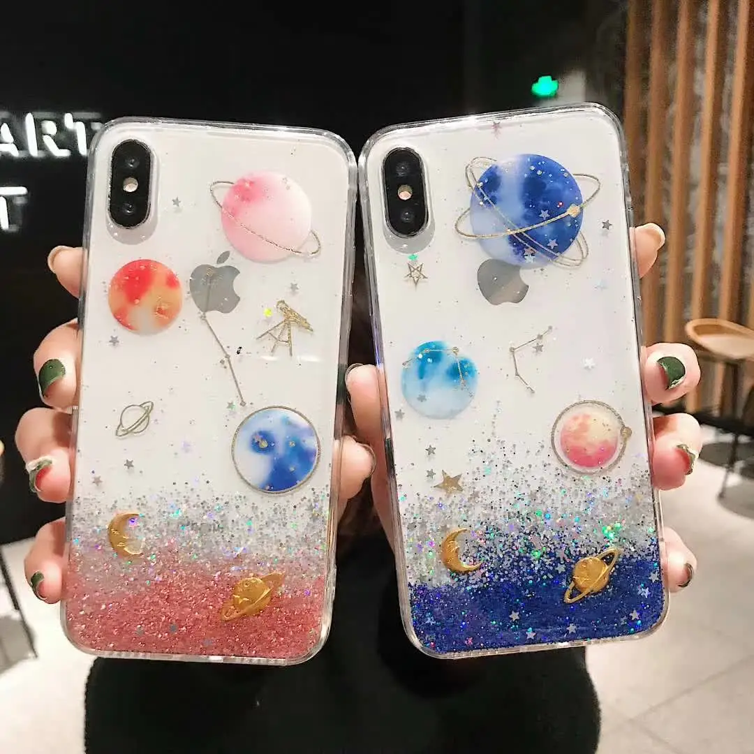 Gradient Cosmic Galaxy Series Phone Case for iphone XS MAX XR X Planet Phoen Cover 8 7 6 6S Plus Epoxy TPU |