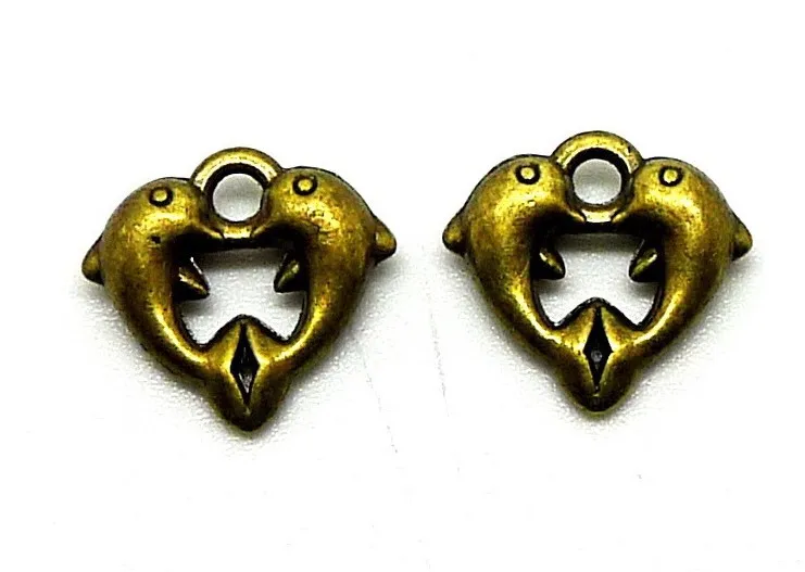 300 шт. изысканный Дельфин Любовь популярная в Европе бриллиантовые Подвески 11*11