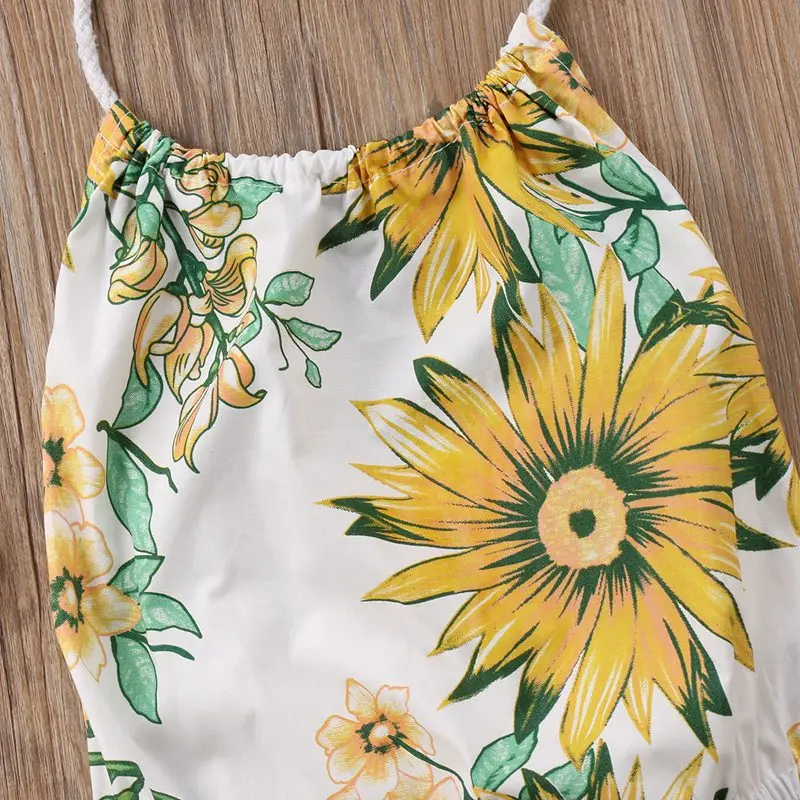 0-24M Sunflowers Toddler Baby Kids Girls Swimwear Infant Cotton Hater Summer One-Piece Suits 2018 | Спорт и развлечения