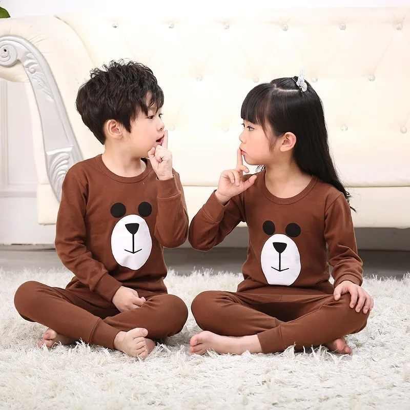 2019 Autumn And Winter Long-sleeved Trousers Boys Girls Pajamas Cotton Thin Section Set Baby Air Conditioning Service |