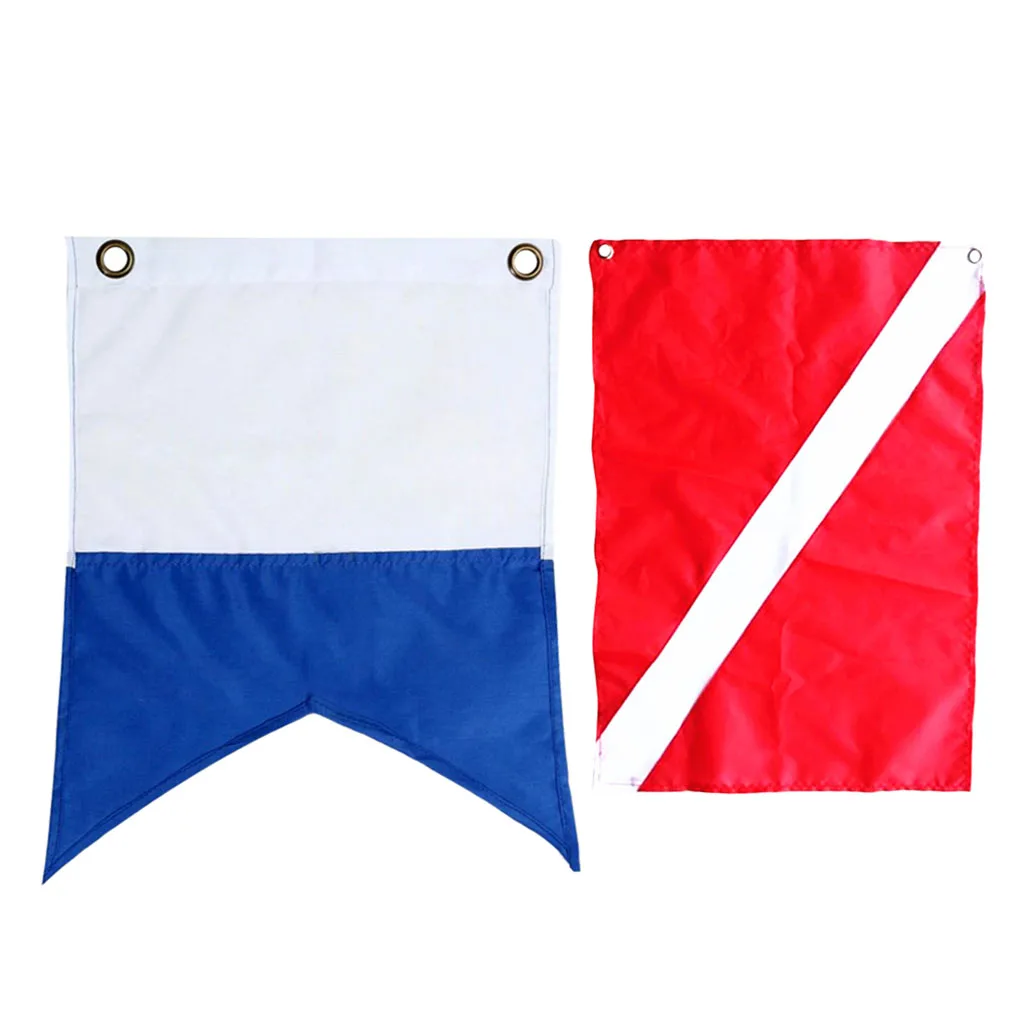 

2pcs Different Sizes Red Blue Diver Down Boat Flag Scuba Diving International Sign