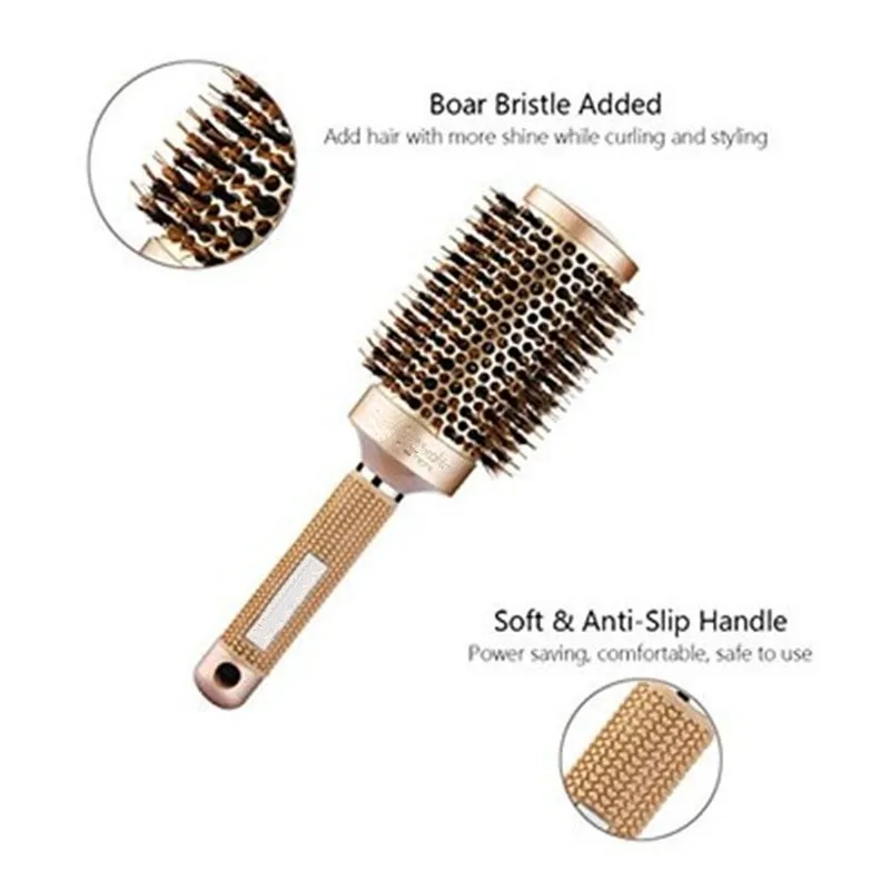 Новинка щетка для волос 4 размера нано термокерамическая ионная круглая расческа