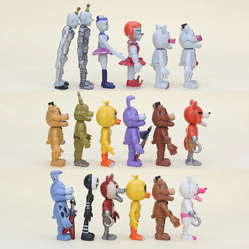 6 pz/набор 10 см Cinque Notti A Freddy Sorella di Posizione FNAF Chica Funtime Foxy Ballora Oro экшен-фигурка из ПВХ