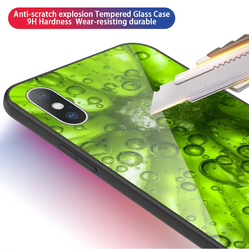 Orange Glass Shell for Iphone XS MAX XR X Fruit Series Tempered Case 8 7 6 6S Plus Protect Cover Funda Capa |