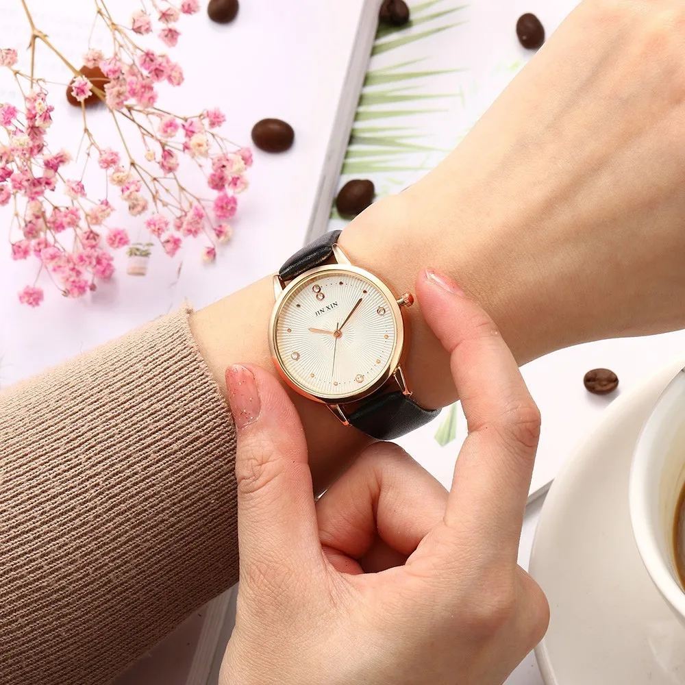 Rwlogio Feminino роскошные женские кварцевые часы кожаные Наручные модные крутые