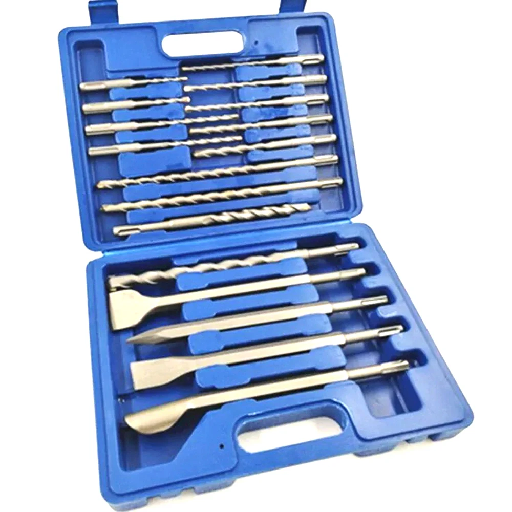 17 шт. набор сверл электрический молоток сверло долото резец для отверстий