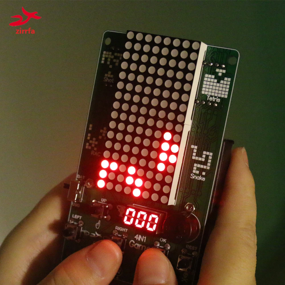 Electronic DIY Kit 8x16 Dot matrix game machine for Tetris/Snake/Shot/Racing Diy Kit Electronic