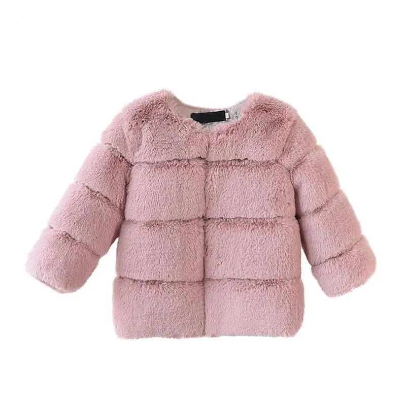 New Winter Girls Fur Coat Elegant Baby Girl Faux Jackets And Coats Thick Warm Parka Kids Outerwear Clothes | Детская одежда и