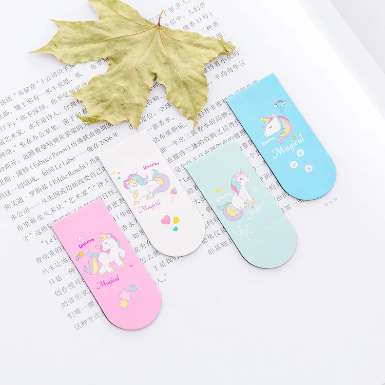 4 Pcs Unicorn Magnet Bookmark Paper Clip School Accessories Office Supply Material Escolar Kawaii Gift Stationery Items Teacher |