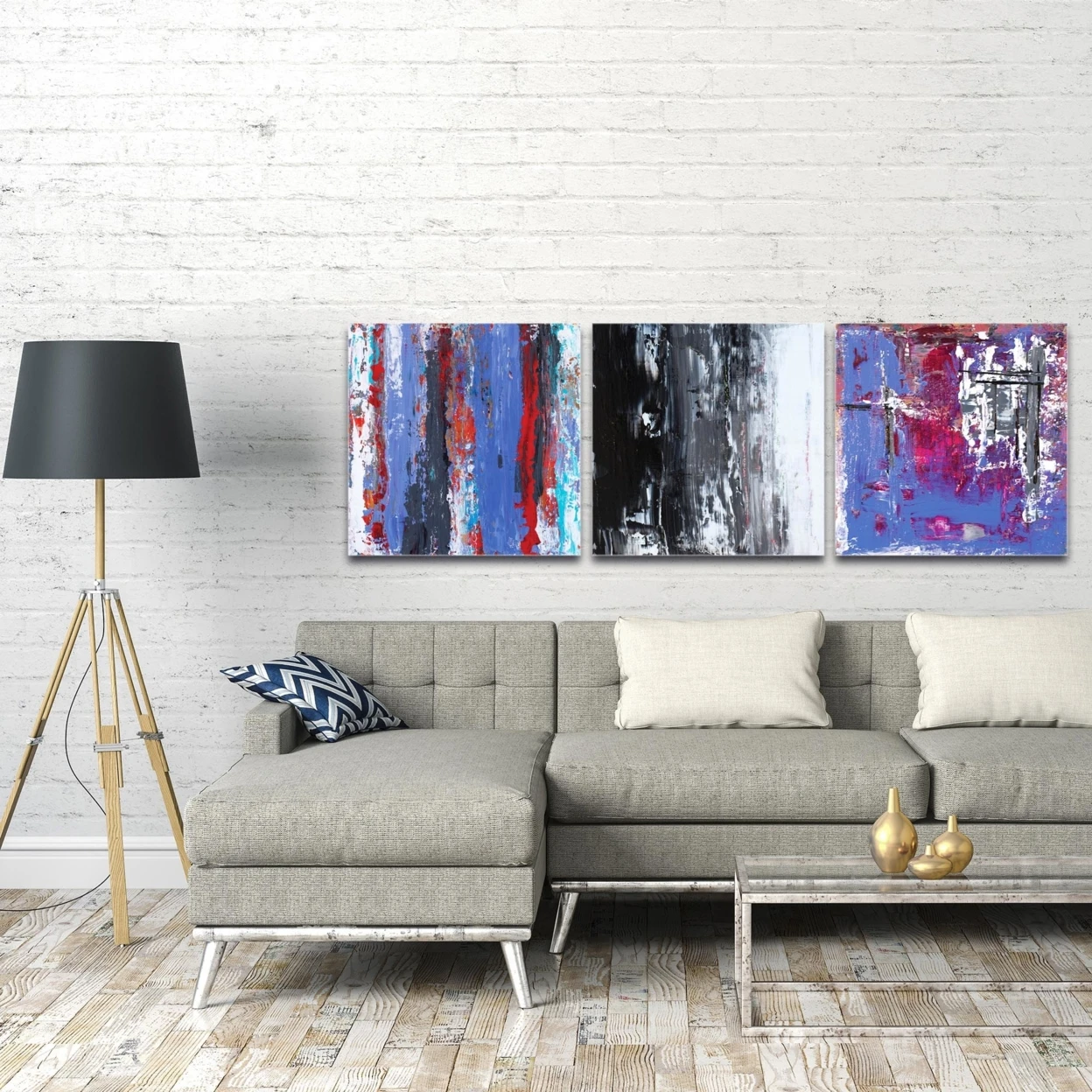 Urban Triptych 4 Large by Celeste Reiter-абстрактное настенное искусство на оргстекле | Дом и сад