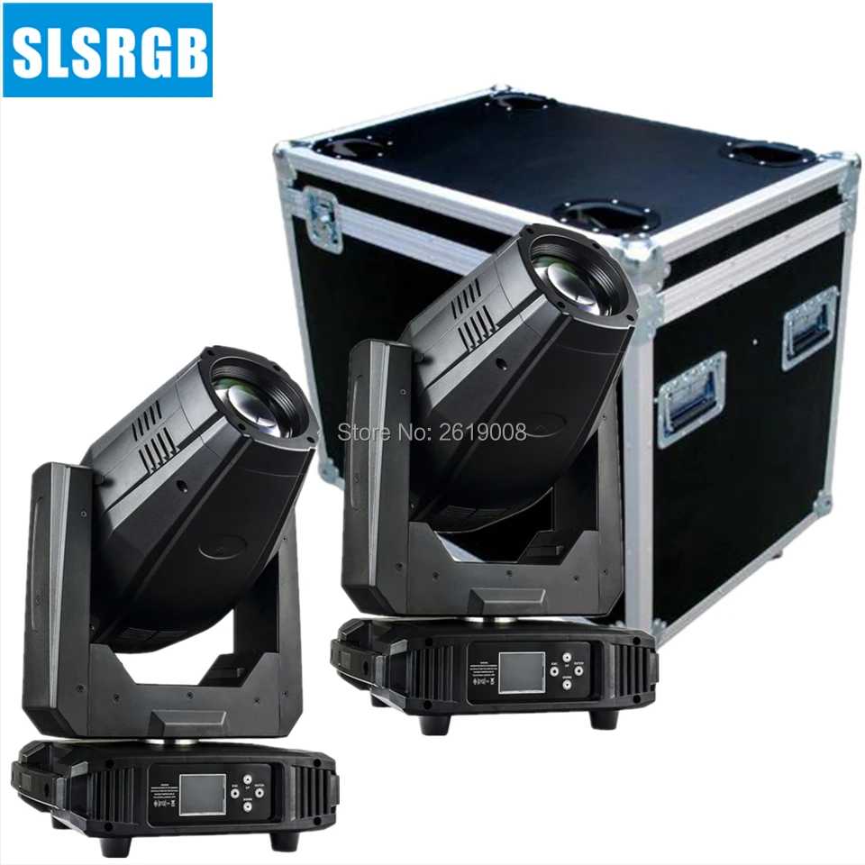 2 шт./лот с кейс Светодиодный прожектор движушийся головной 300W СИД Moving Zoom DMX 512 свет