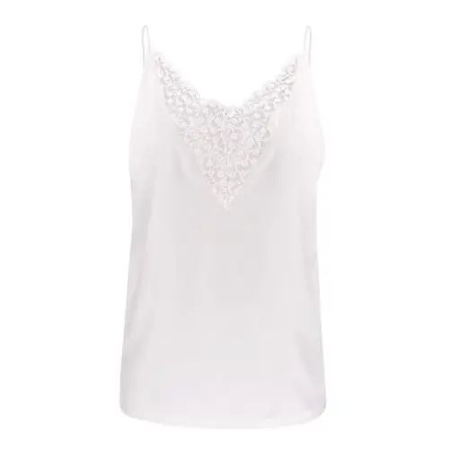 Fashion Ladies Women Summer Chiffon Vest Top Sleeveless V Neck Lace Casual Tank Women Summer Blouse Tops Shirt