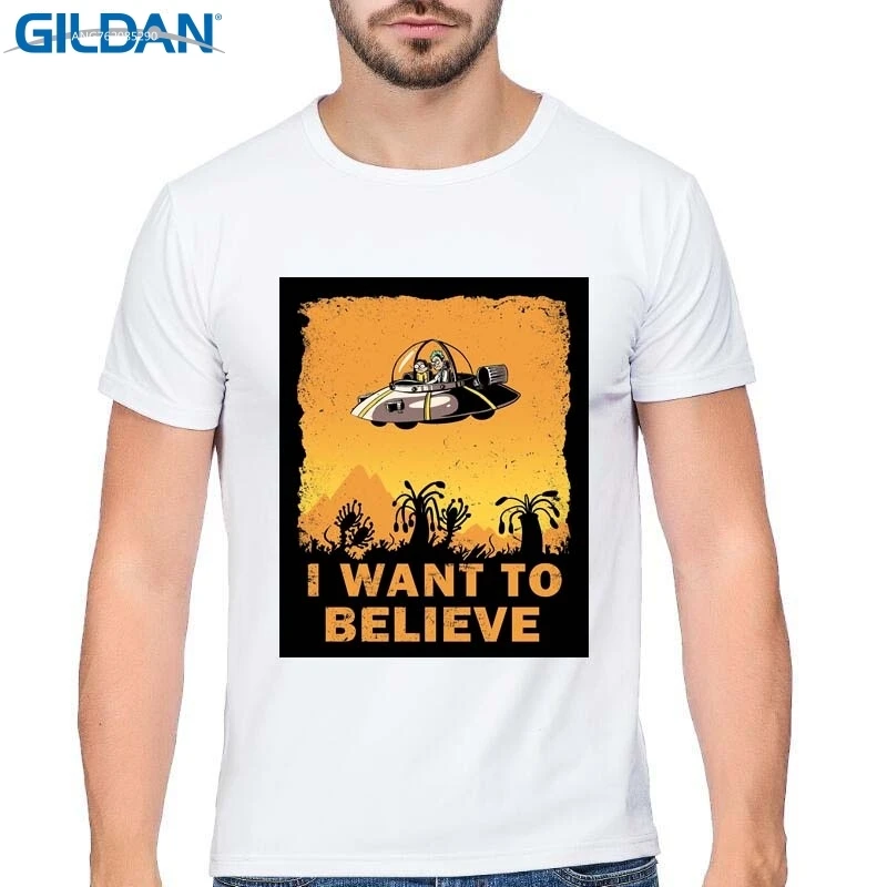 Футболка с надписью GILDAN Movie мужская летняя футболка I Want To Belive Мужская короткими