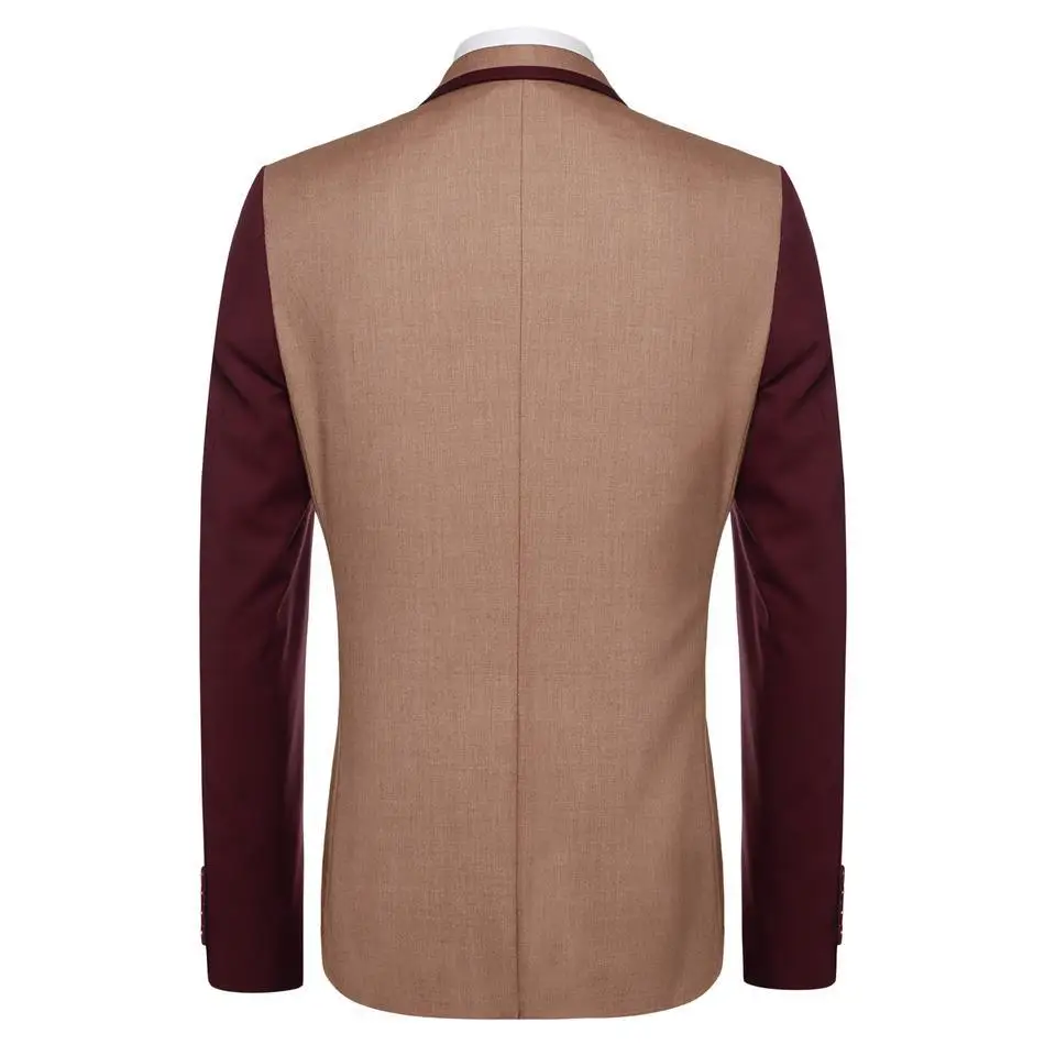 Coofandy для мужчин мода Slim Fit Нотч с длинным рукавом лоскутное повседневное одна