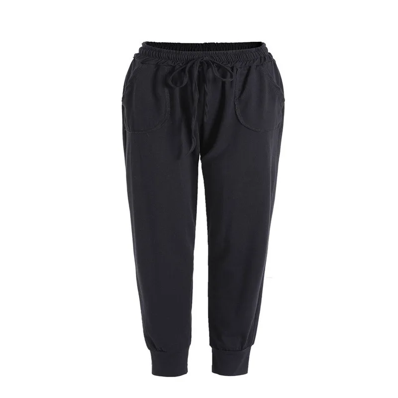 

Trendy Women clothes Casual Bandage solid pocket Legging High waist Loose Polyester Soft Trousers one pieces