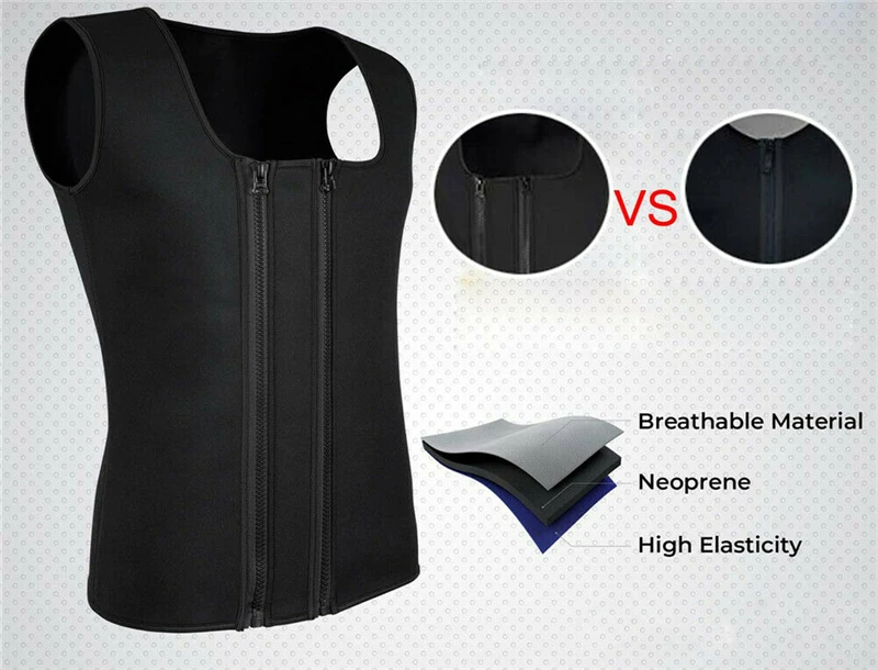 S-4XL Body Shaper Для мужчин застёжка-молния фирмы жилет для Похудения Термо пот Корректирующее белье Плюс Размеры талии тренер спортзал корсет XXXXL XXXL XXL XL L