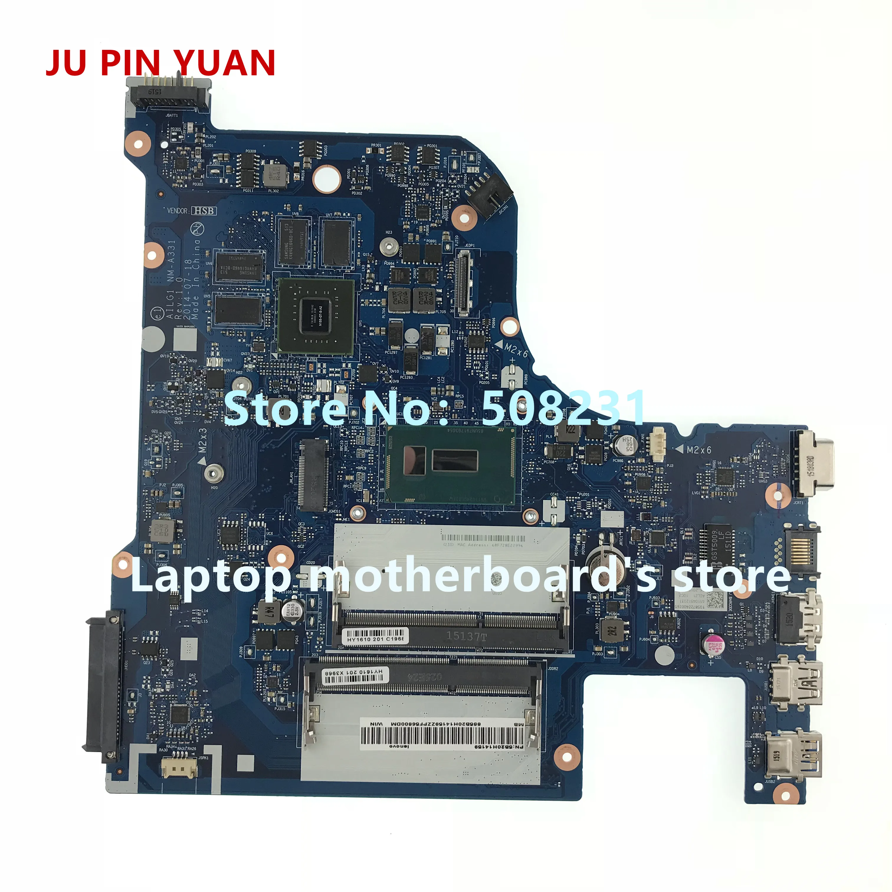 JU PIN YUAN 5B20H14159 наименование G1 для Lenovo NM A331 материнская плата ноутбука с процессором