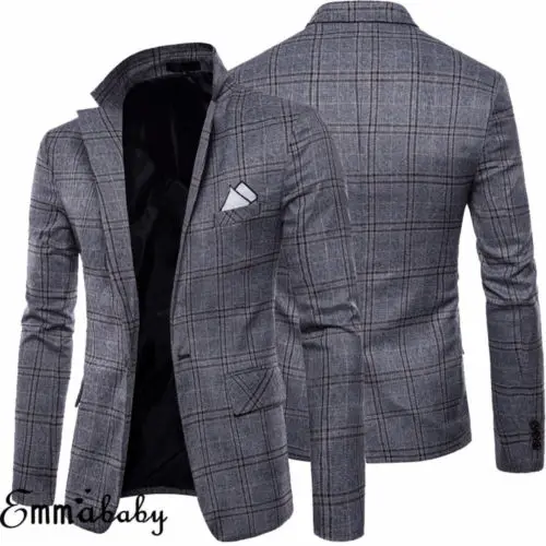 2019 Fashion Men Classic Casual Business Suits Blazer Slim Fit Luxury | Мужская одежда