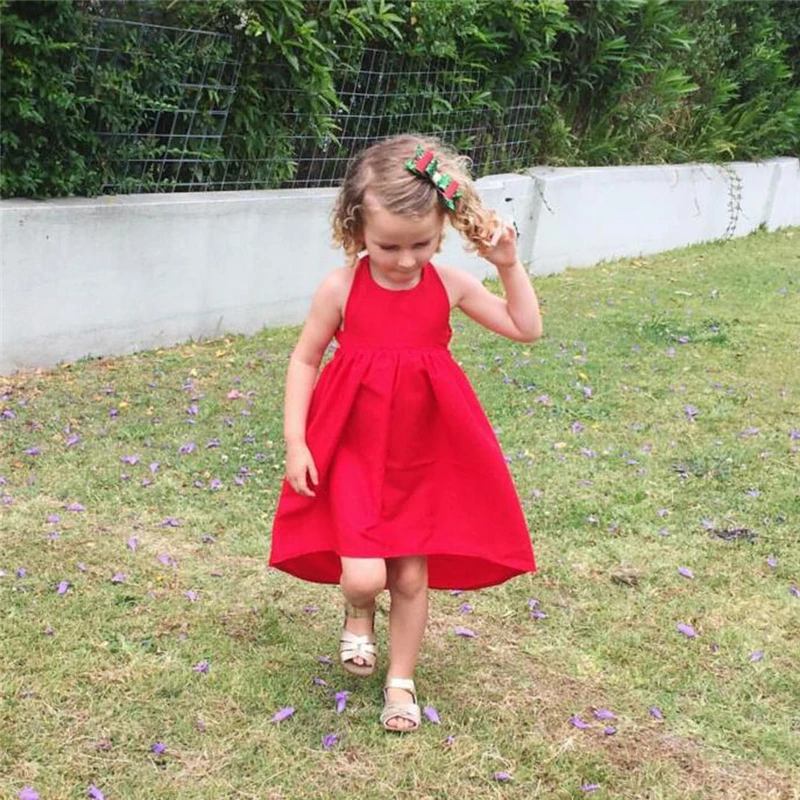 Летнее платье для маленьких девочек необычное Бандажное однотонное милое с
