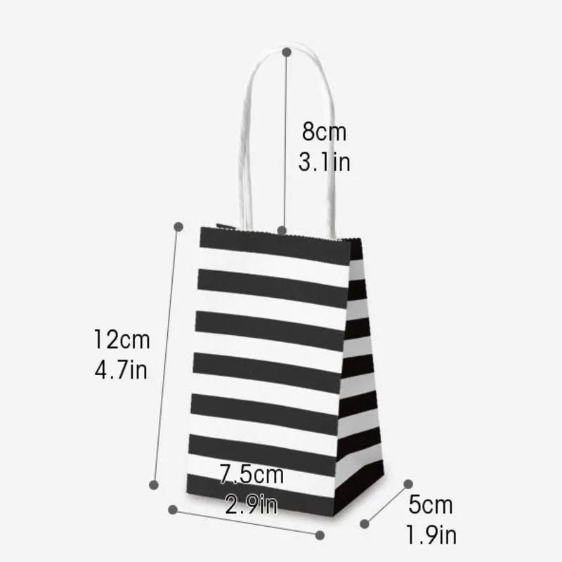 100 наборов маленькая Подарочная сумка с ручками бантиком ленточками в полоску