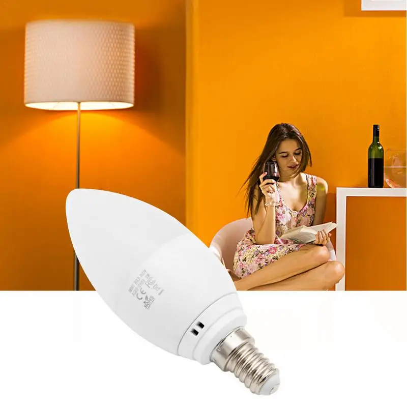 5 Вт LED E14 WIFI умная Свеча образная лампа свет пламя эмуляция Атмосфера