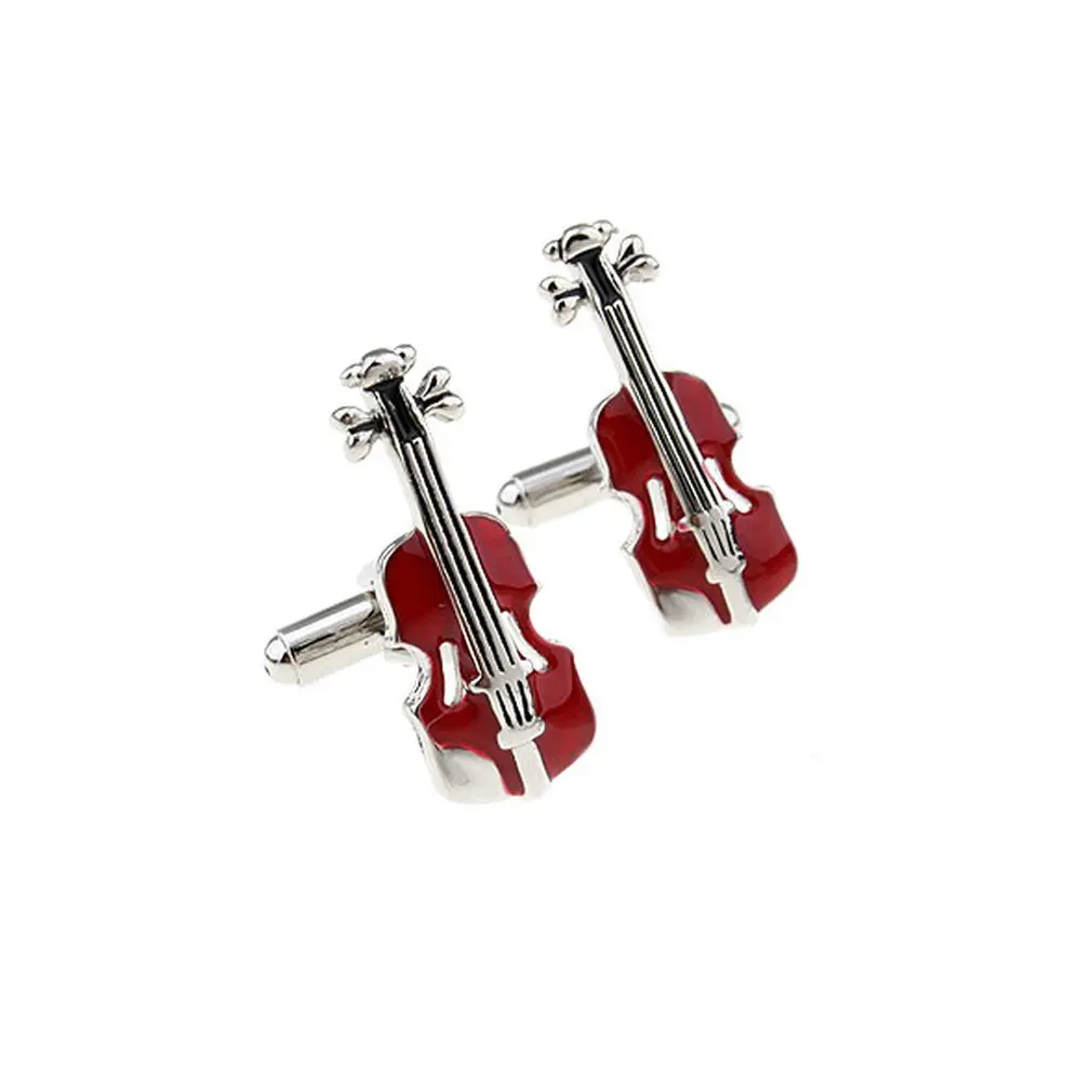 F5355 красные запонки для скрипки Мужские Простые Стильные рубашки на пуговицах