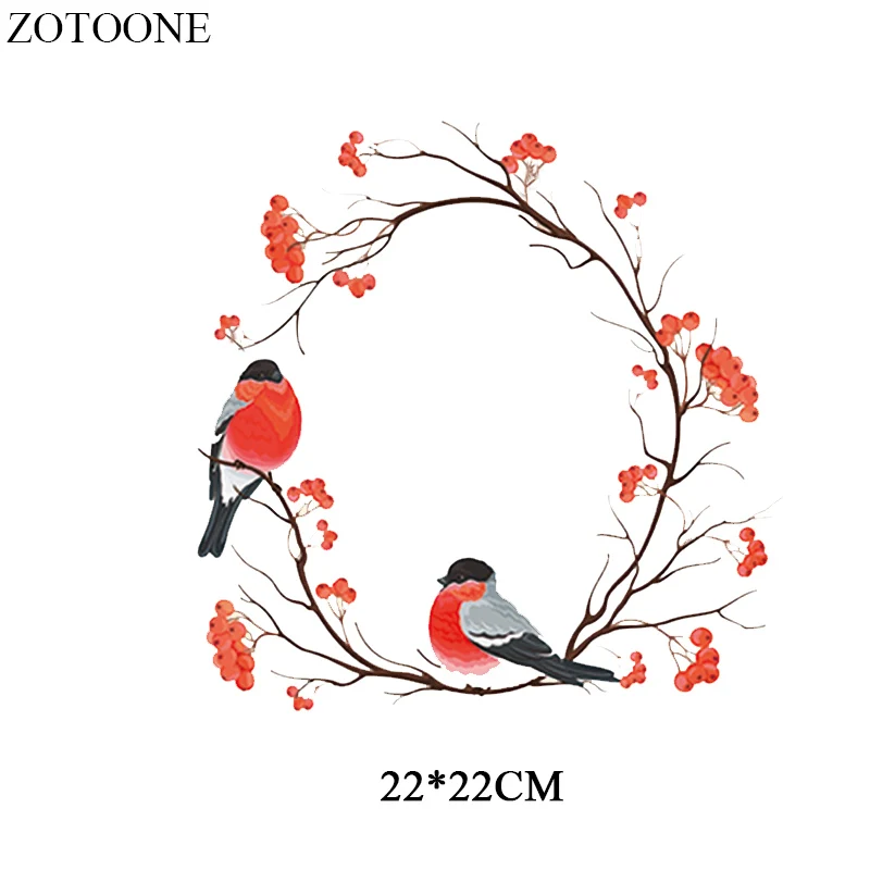 ZOTOONE/нашивки для девочек с железными цветами и птицами одежда сделай сам футболки