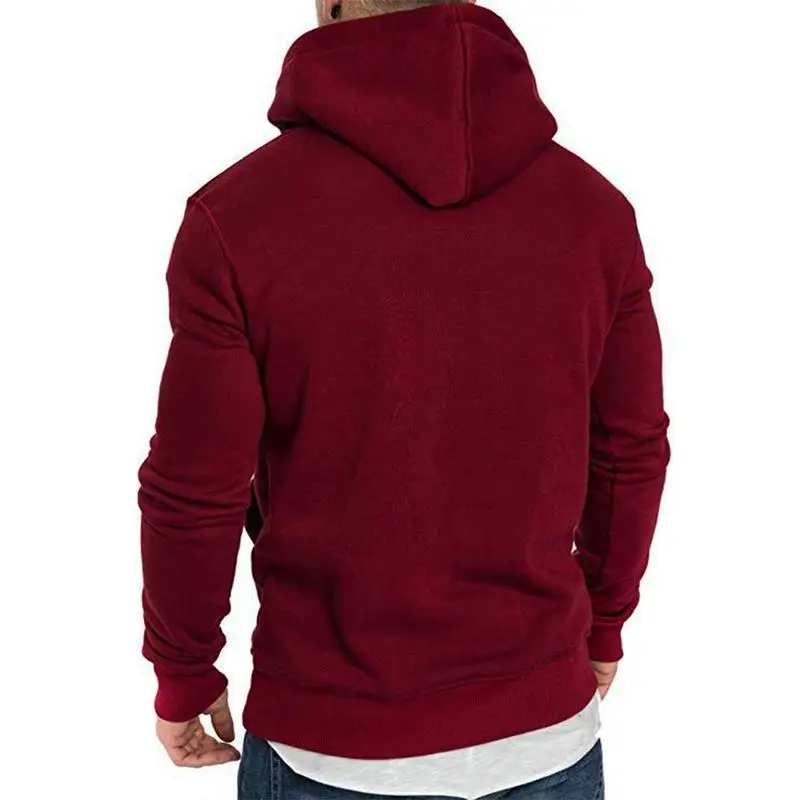 Mens Solid Color Outdoor Fitness Hoodie Sweatshirt Hooded Zipper Jumper Top Casual | Мужская одежда