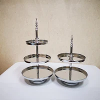 New arrive cake stand plate 2 &3 tiers mirror surface top cake stand set