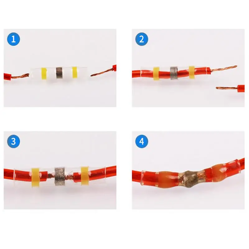 

50pcs Solder Sleeve Heat Shrinkable Butt Waterproof Solder Ring In The Tube Wire Splice Connector