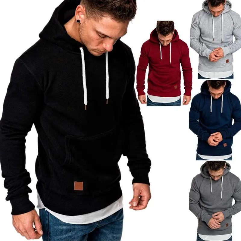 Mens Solid Color Outdoor Fitness Hoodie Sweatshirt Hooded Zipper Jumper Top Casual | Мужская одежда