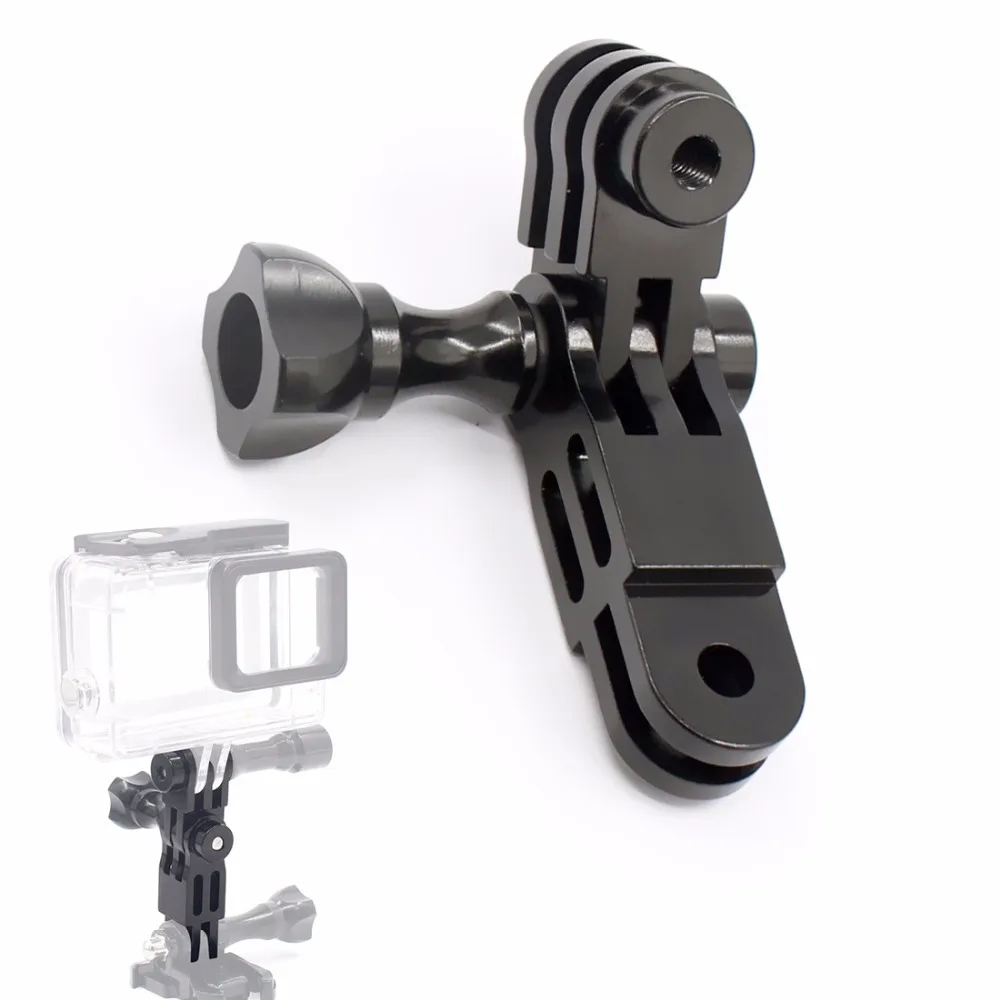 CNC алюминиевый сплав трехходовой поворотный кронштейн адаптер для GOPRO Hero 1 2 3 + 4 5