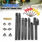 21 шт.компл., 10 мм держатель сверлильного инструмента + DCMT CCMT, карбидная вставка с 7 гаечными ключами для токарного станка