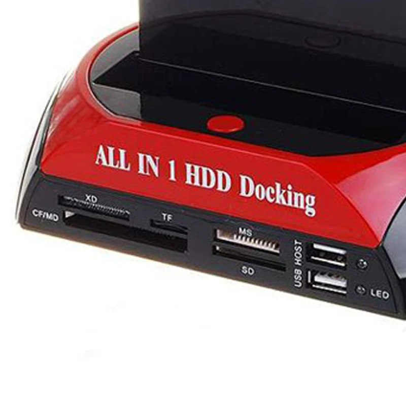 Док станция для жесткого диска с двумя отсеками USB 2.0A SATA IDE картридером и 2 0