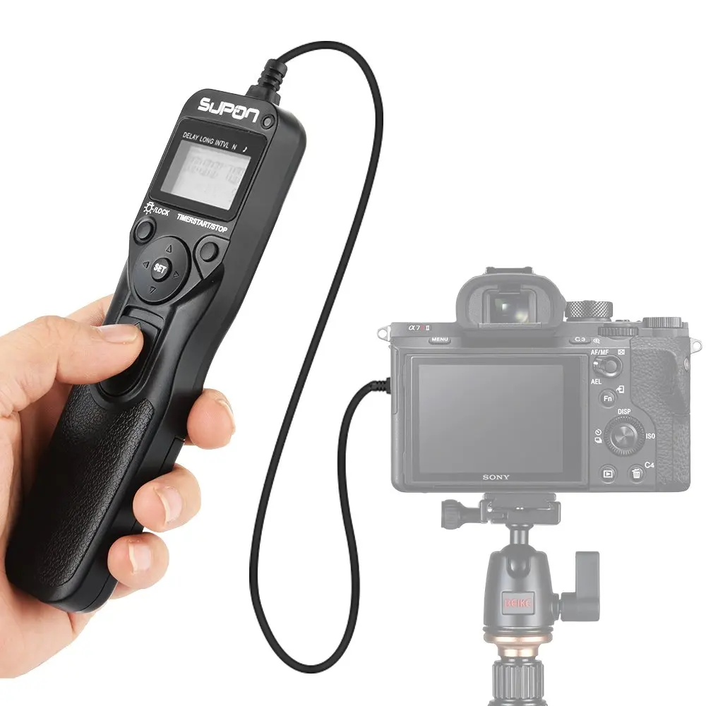 SUPON Replacement RM-VPR1 LCD Timer Shutter Release Cord Compatible for Sony Alpha A7 A7S A7R A3000 A7M2 A7R2 A7II A7III A7RIII |