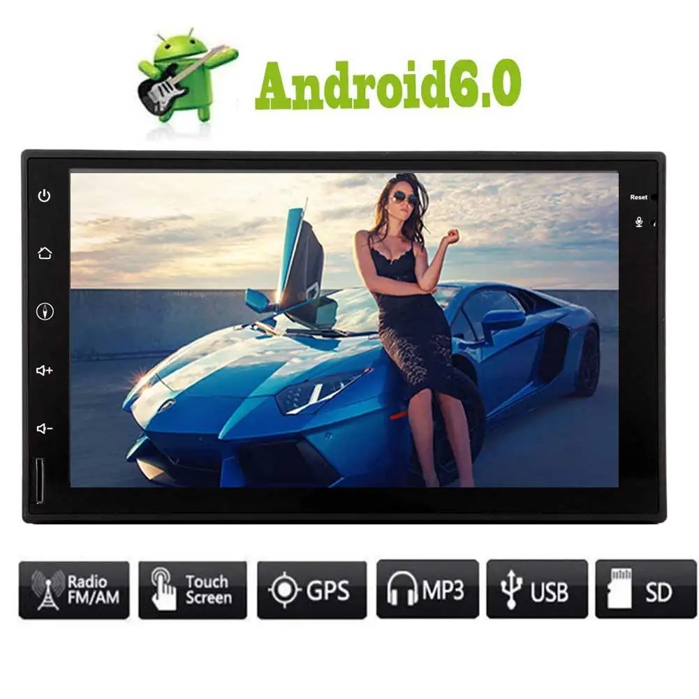 Android 6.0 Quad Core Car Radio Stereo 1G+16G 7&quot 2din Capacitive TouchScreen HD GPS Navigation Bluetooth USB SD Player Universal |